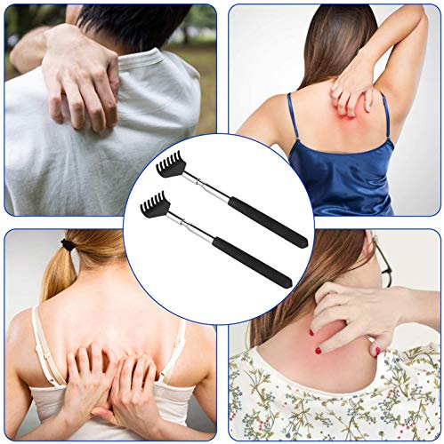 2 Pack Portable Extendable Back Scratcher, Kuvvfe Stainless Steel Telescoping Back Scratcher with Beautiful Gift Packaging - Image 5