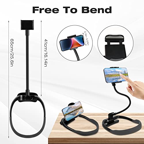Cell Phone Stand, Neck Cell Phone Holder, Flexible Long Arm Gooseneck Phone Holder for bed, 360 Degree Free Rotation Phone Mount, Universal Multi-Functional Mobile Phone Stand for 4.7''-6.7'' Phone - Image 5